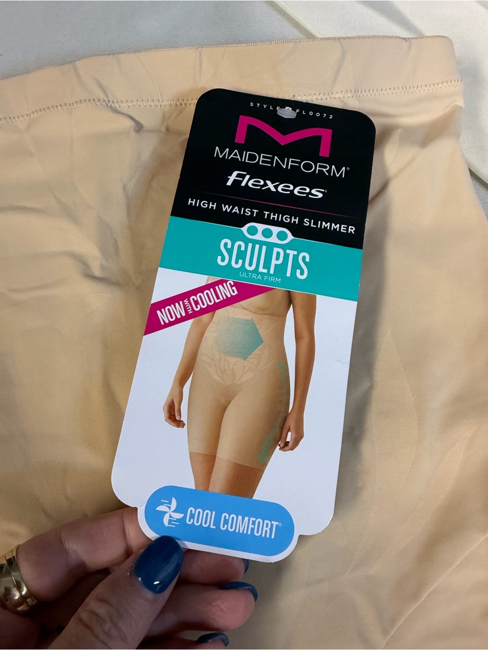 Maidenform Flexees High Waist Thigh Slimmer Patterned Design Size Medium (8-10)